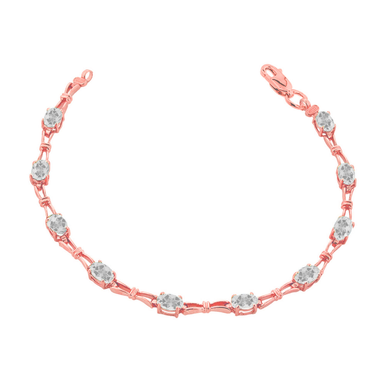 Personalized Birthstone Tennis Bracelet in Rose Gold, view 5