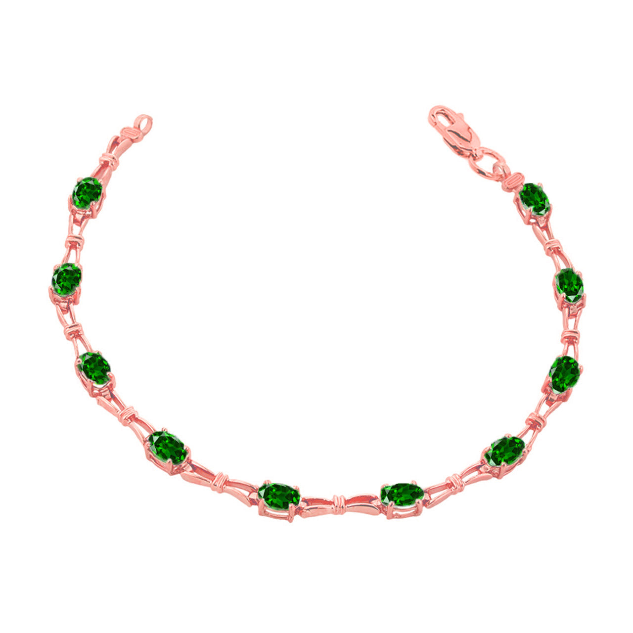 Personalized Birthstone Tennis Bracelet in Rose Gold, view 6