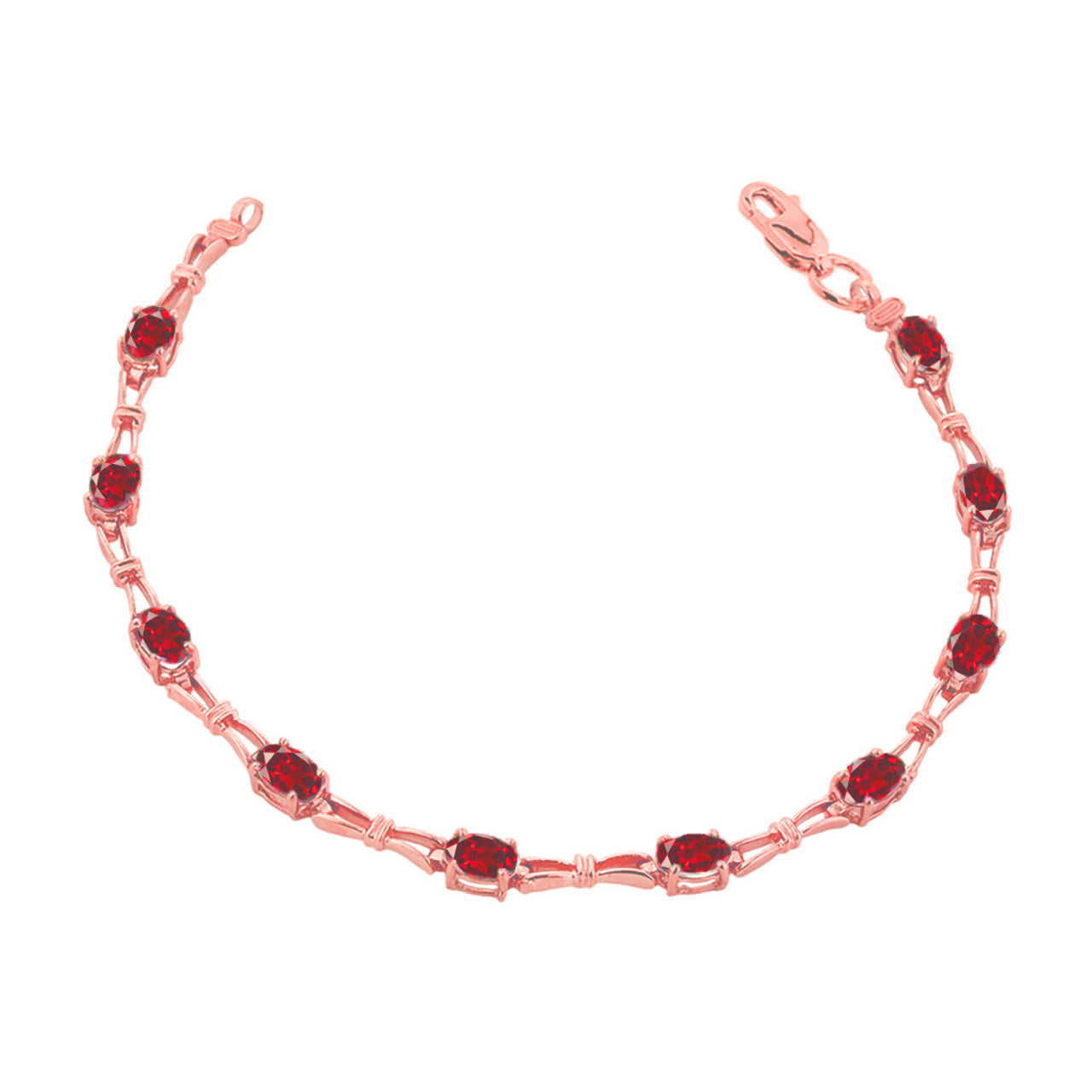 Personalized Birthstone Tennis Bracelet in Rose Gold, view 8