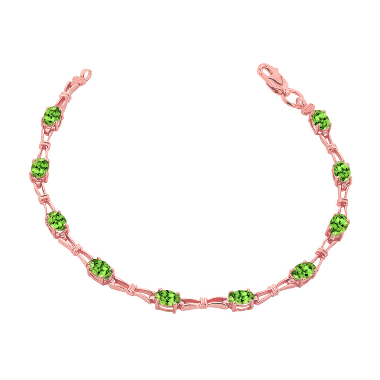 Personalized Birthstone Tennis Bracelet in Rose Gold, view 9