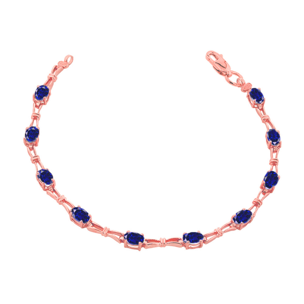 Personalized Birthstone Tennis Bracelet in Rose Gold, view 10