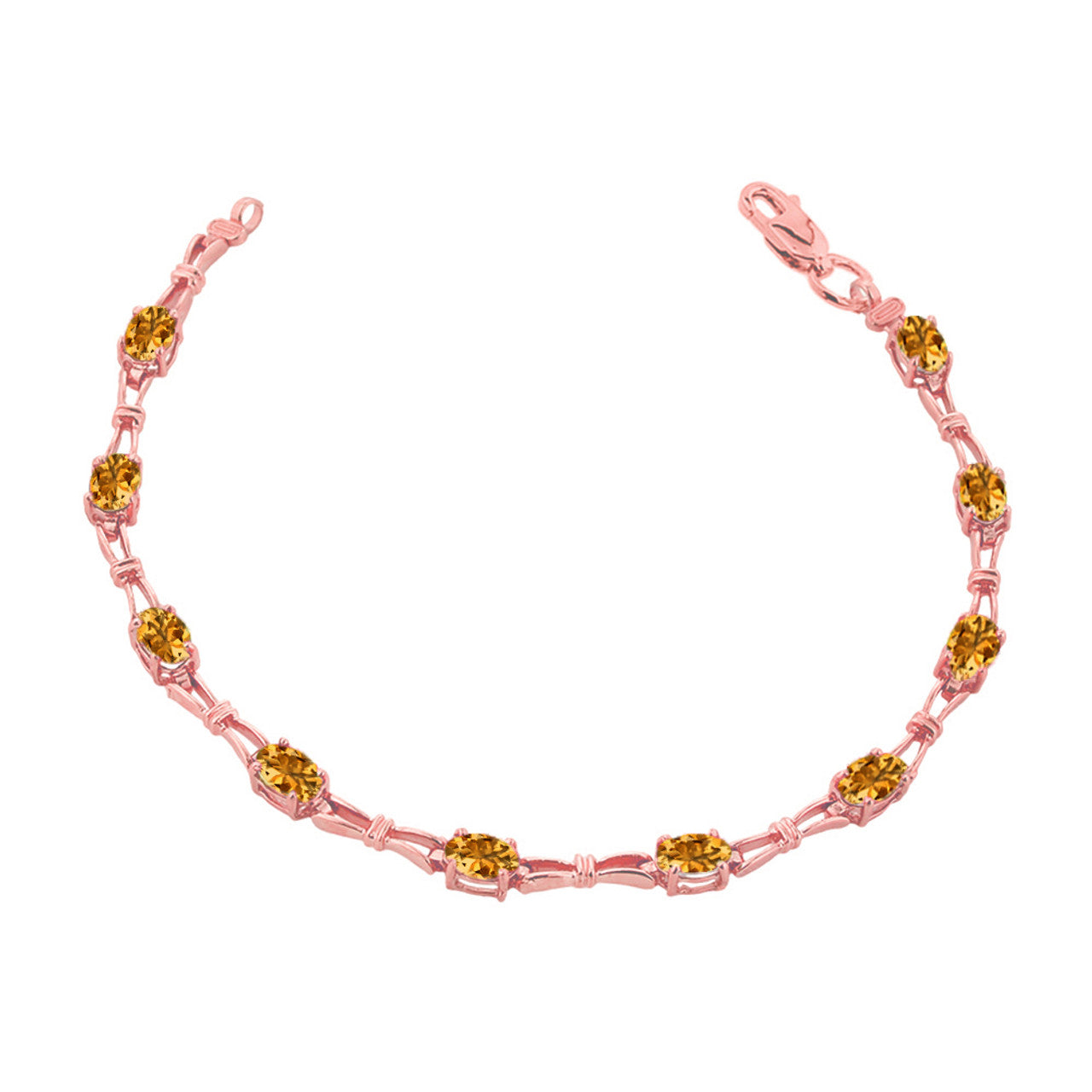 Personalized Birthstone Tennis Bracelet in Rose Gold, view 12