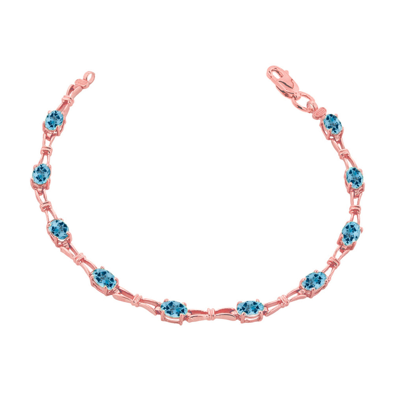Personalized Birthstone Tennis Bracelet in Rose Gold, view 13