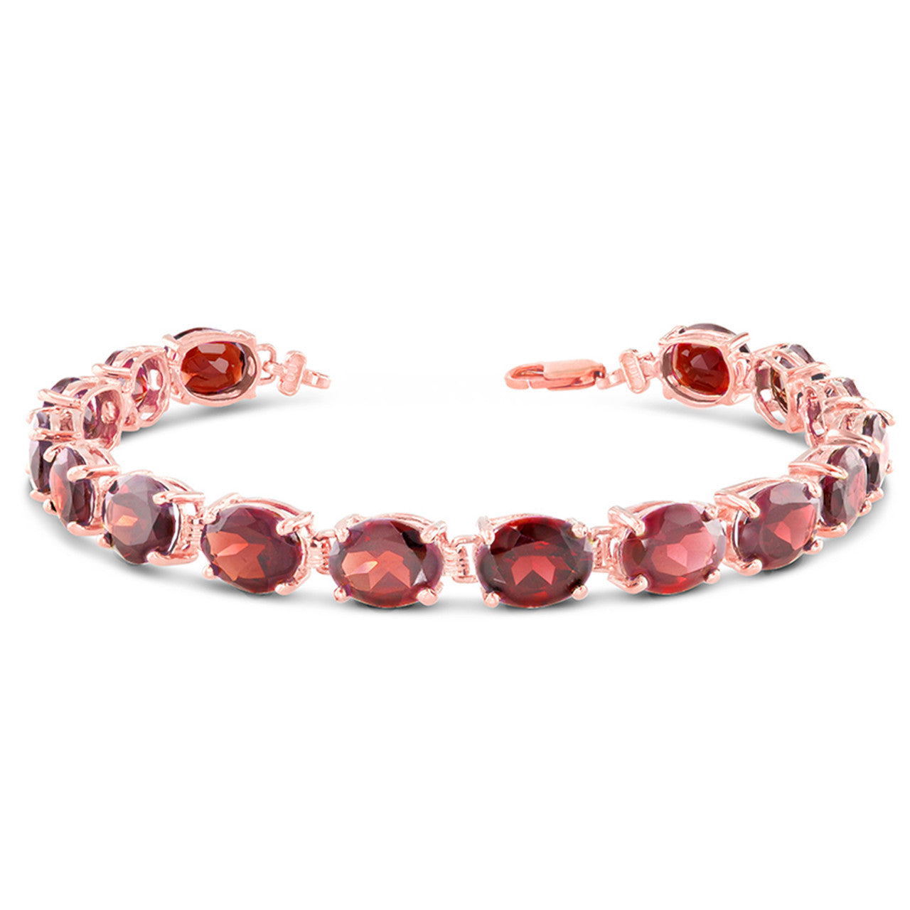 Personalized Oval Birthstone (9 x 7) Tennis Bracelet in Rose Gold, view 2