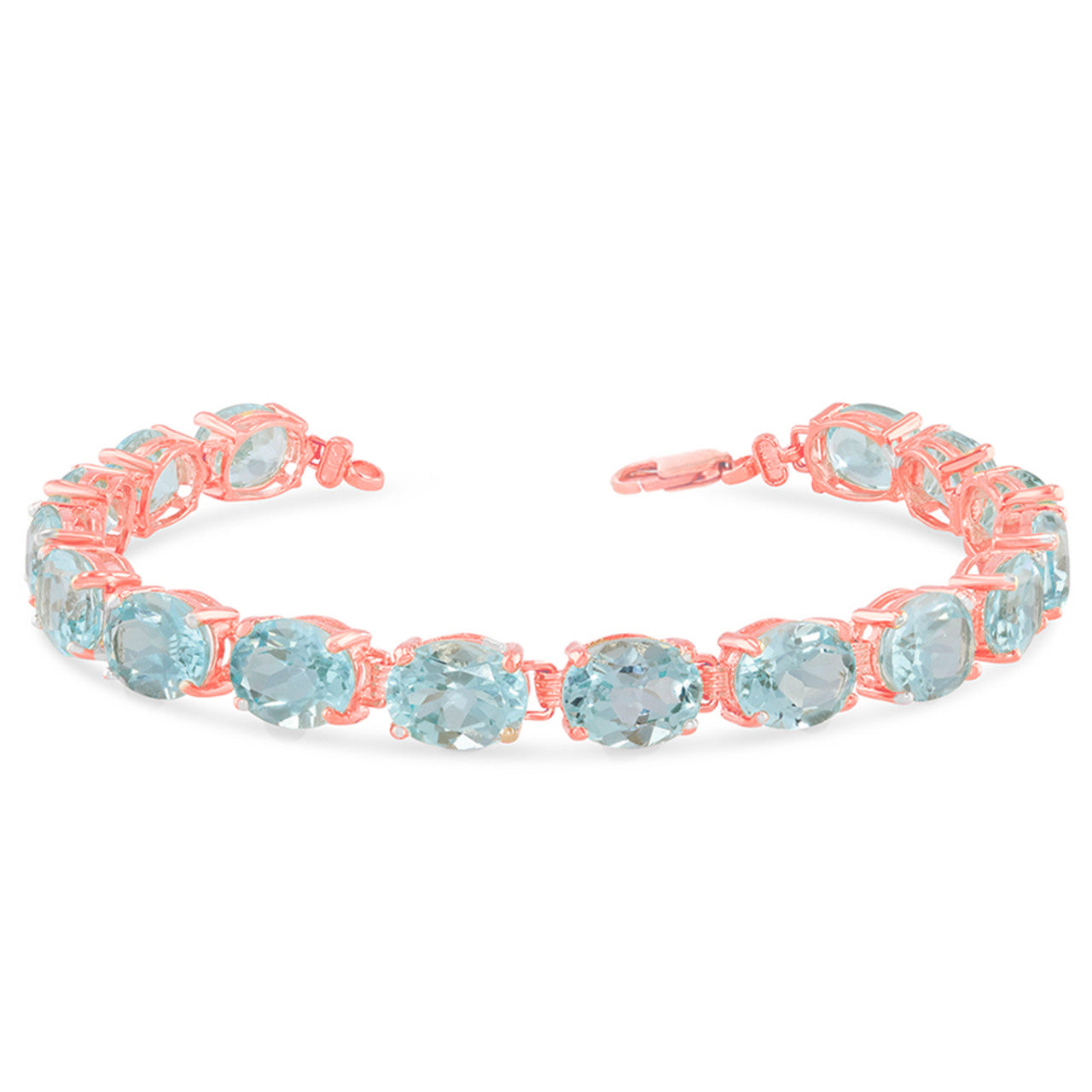 Personalized Oval Birthstone (9 x 7) Tennis Bracelet in Rose Gold, view 4