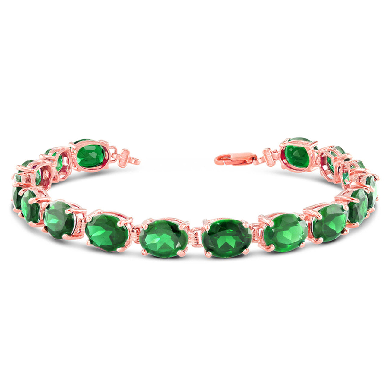Personalized Oval Birthstone (9 x 7) Tennis Bracelet in Rose Gold, view 6