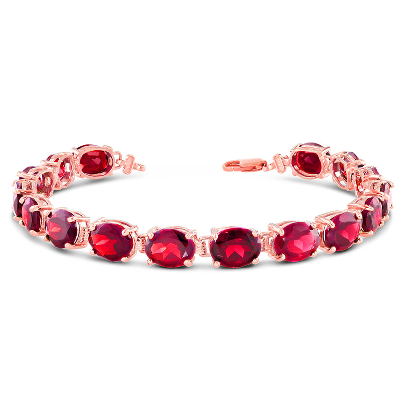 Personalized Oval Birthstone (9 x 7) Tennis Bracelet in Rose Gold, view 8