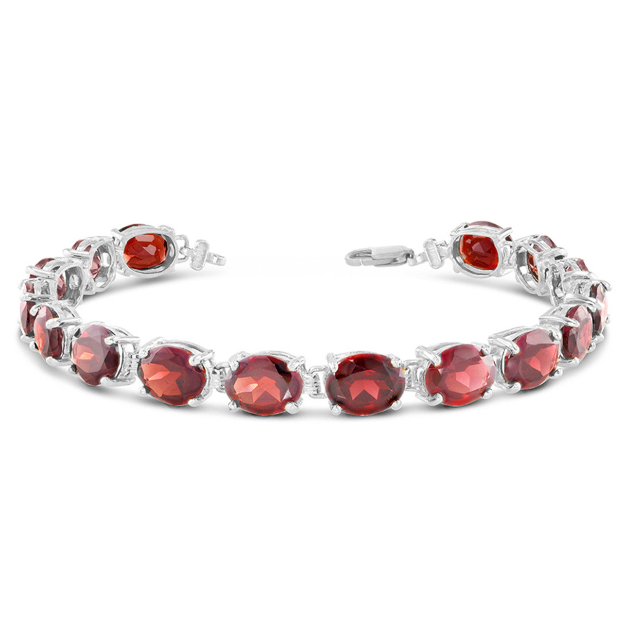 Personalized Oval Birthstone (9 x 7) Tennis Bracelet in Sterling Silver, view 2