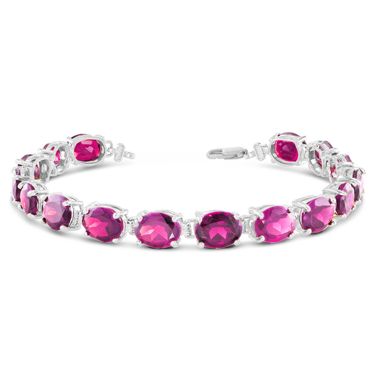 Personalized Oval Birthstone (9 x 7) Tennis Bracelet in Sterling Silver, view 7