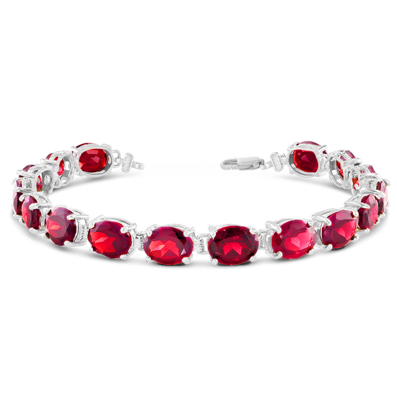 Personalized Oval Birthstone (9 x 7) Tennis Bracelet in Sterling Silver, view 8