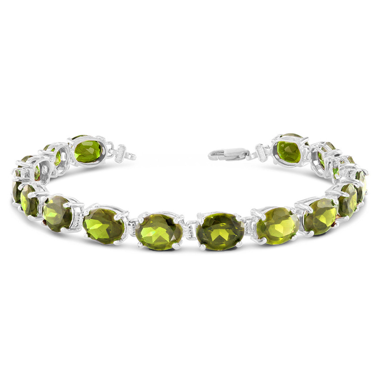 Personalized Oval Birthstone (9 x 7) Tennis Bracelet in Sterling Silver, view 9