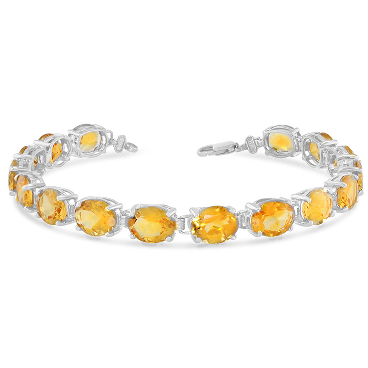 Personalized Oval Birthstone (9 x 7) Tennis Bracelet in Sterling Silver, view 11