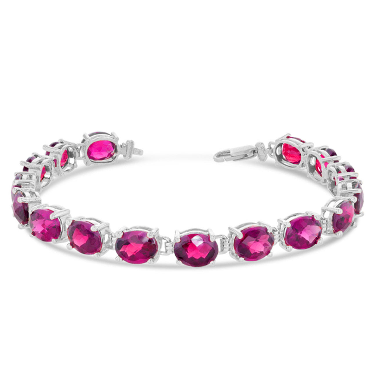 Personalized Oval Checkerboard Birthstone (8 x 6) Tennis Bracelet, view 7