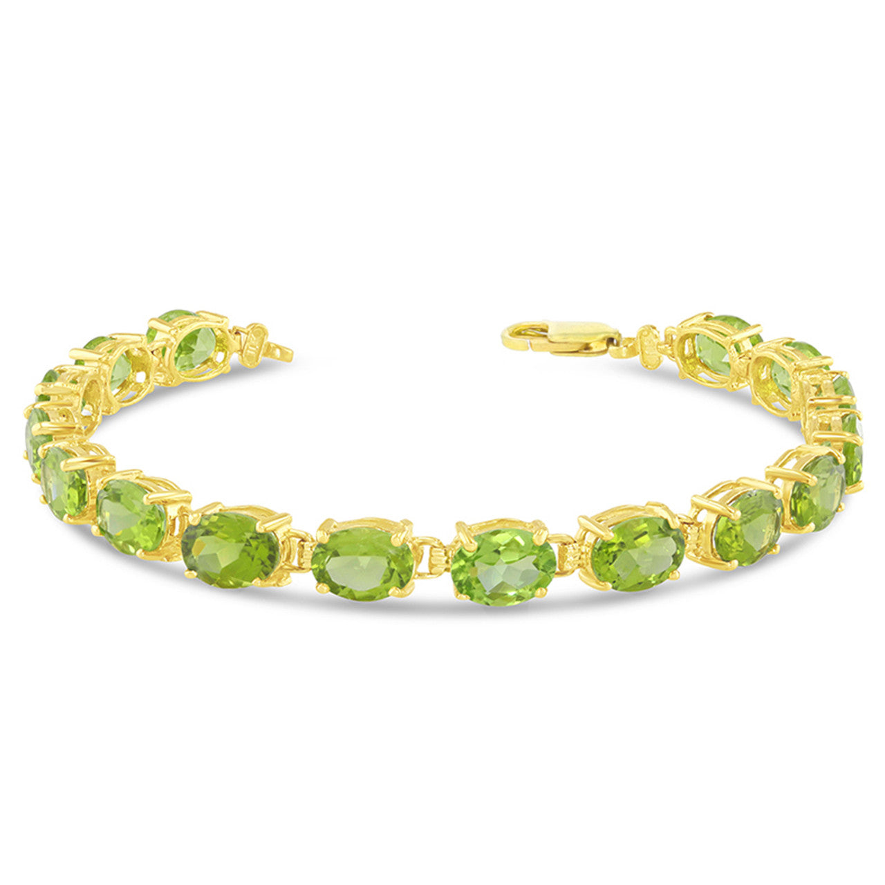 Personalized Oval Checkerboard Birthstone (8 x 6) Tennis Bracelet in Yellow Gold, view 9