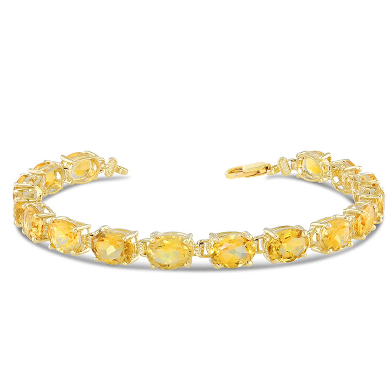 Personalized Oval Checkerboard Birthstone (8 x 6) Tennis Bracelet in Yellow Gold, view 12