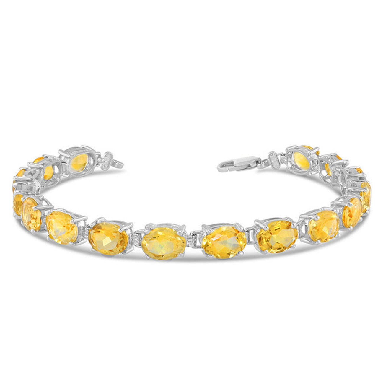 Personalized Oval Checkerboard Birthstone (8 x 6) Tennis Bracelet in White Gold, view 12