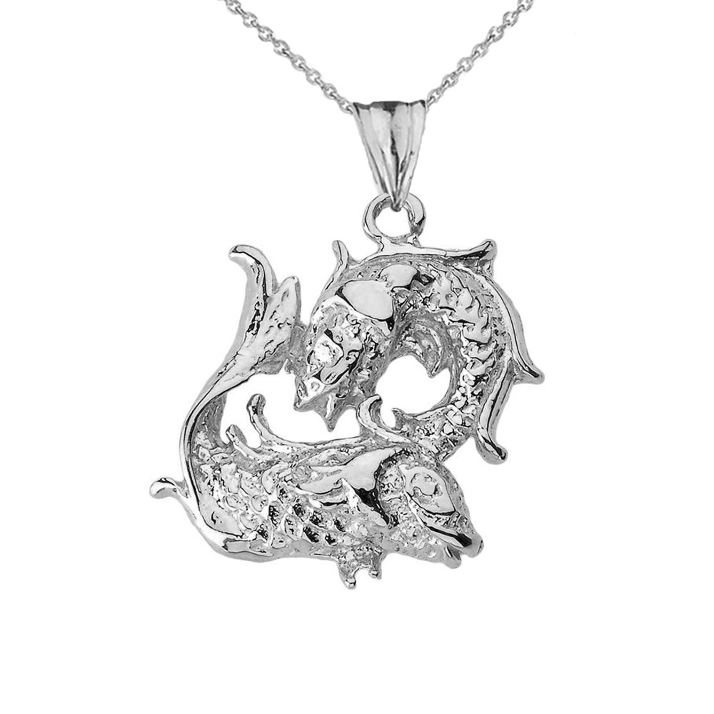 Pisces Pendant Necklace in Sterling Silver