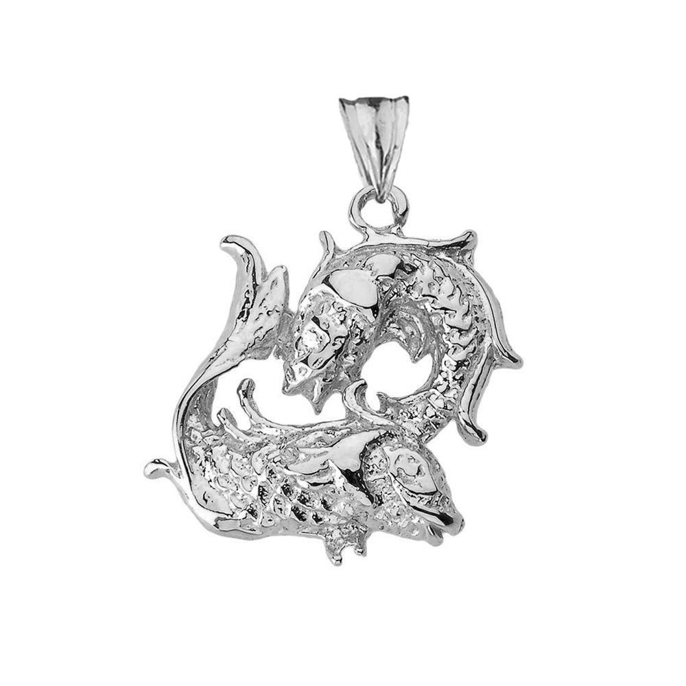 Pisces Pendant Necklace in Sterling Silver, view 2