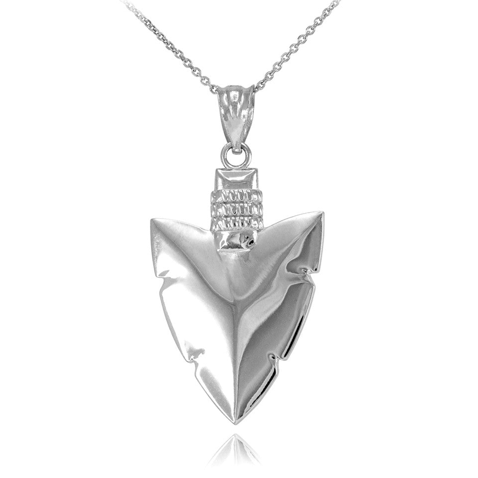 Polished Gold Arrowhead Pendant Necklace, view 3