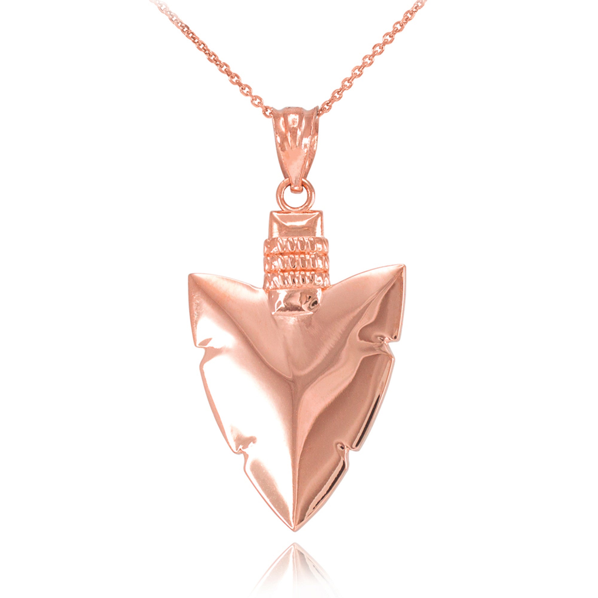 Polished Gold Arrowhead Pendant Necklace, view 5
