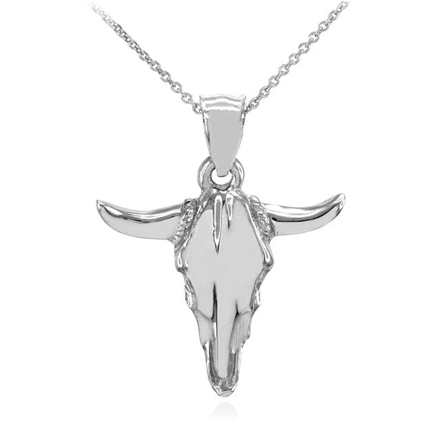 Polished Gold Bull Head Pendant Necklace, view 3