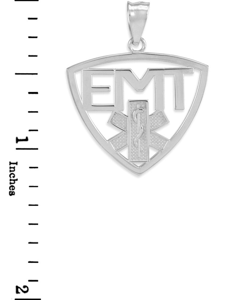 Polished Gold EMT Emergency Medical Technician Pendant Necklace, view 9