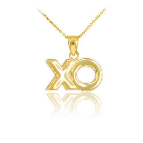 Polished Gold "XO" Hugs & Kisses Pendant Necklace