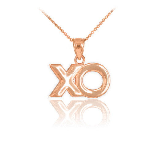 Polished Gold "XO" Hugs & Kisses Pendant Necklace, view 2
