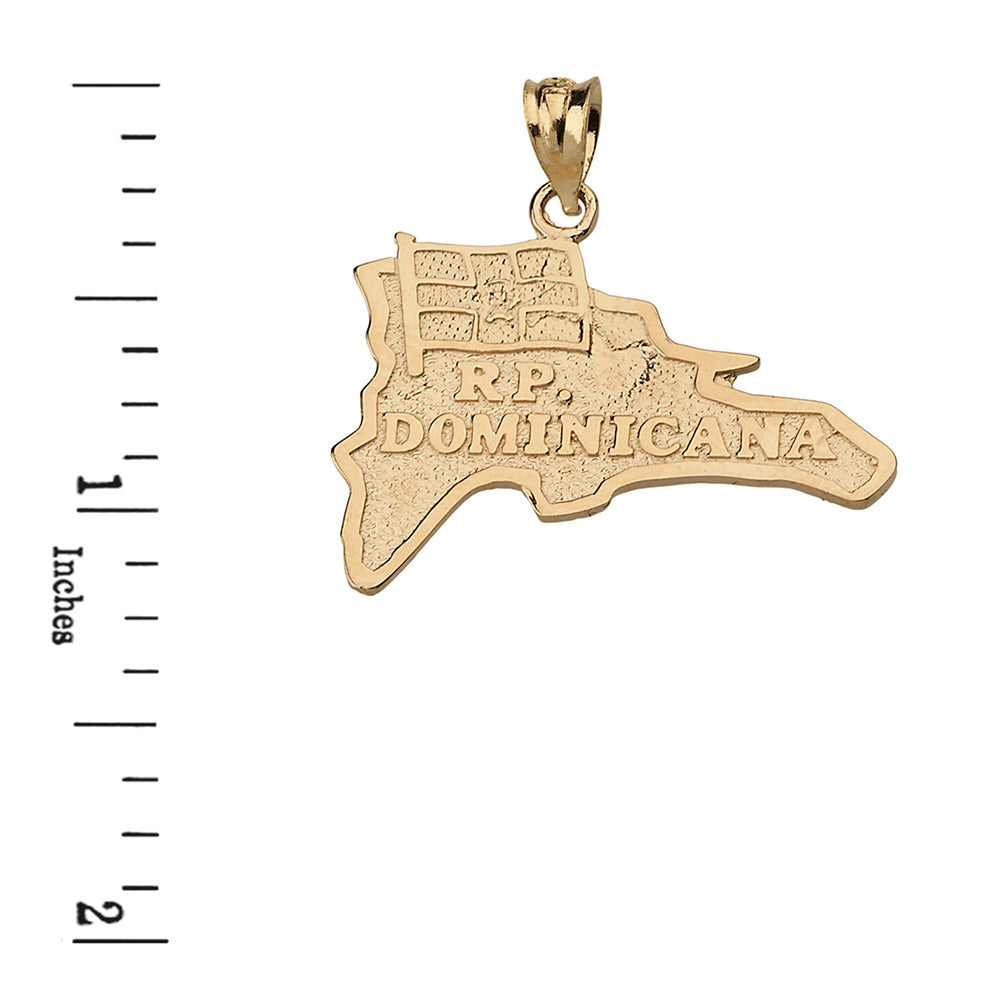 R.P Dominicana Map Pendant Necklace in Solid Gold, view 3