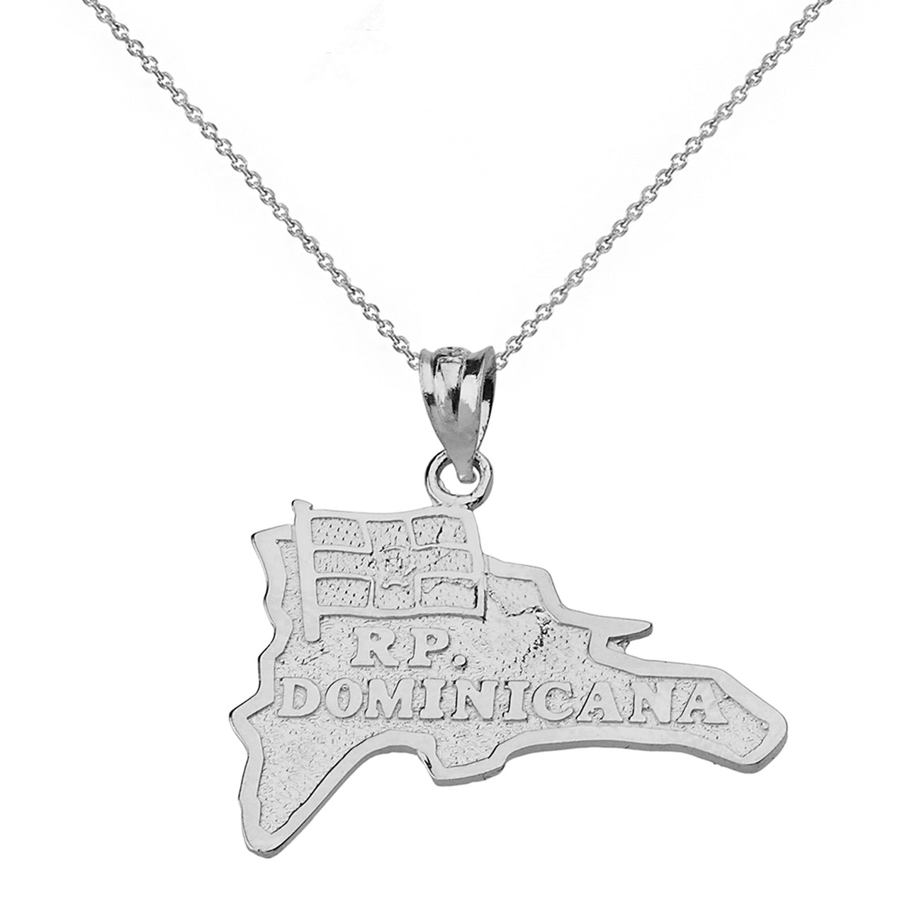 R.P Dominicana Map Pendant Necklace in Solid Gold, view 6