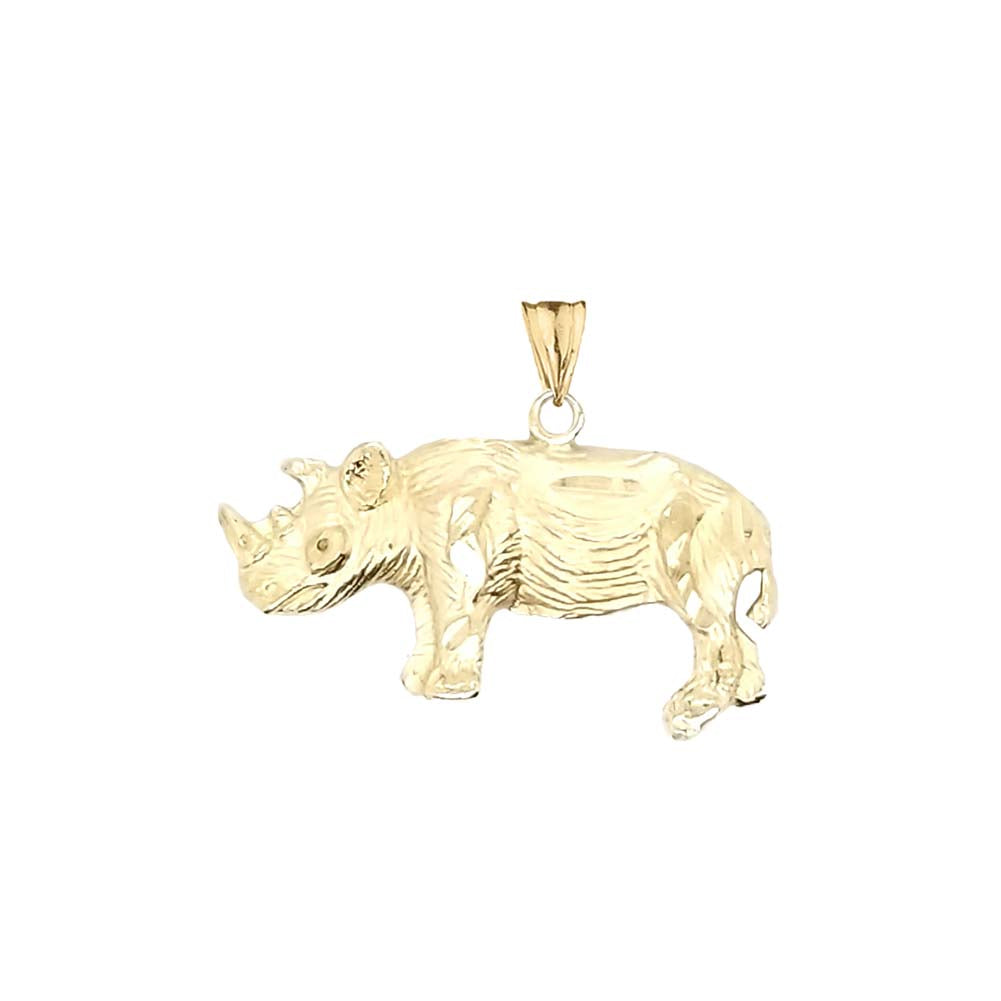Rhino Pendant Necklace In Gold, view 2