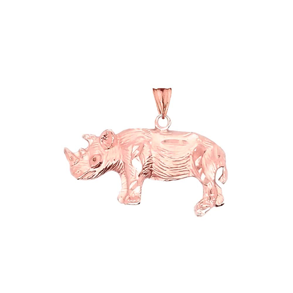 Rhino Pendant Necklace In Gold, view 4
