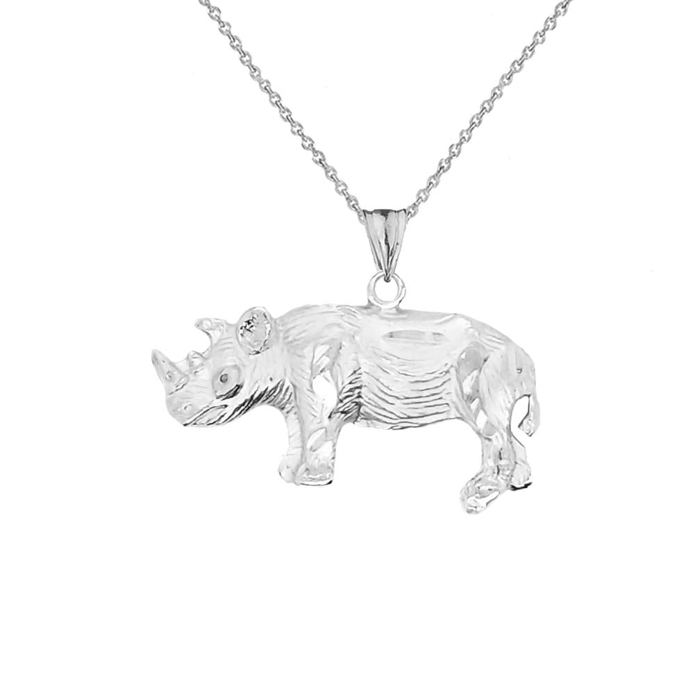 Rhino Pendant Necklace In Gold, view 5
