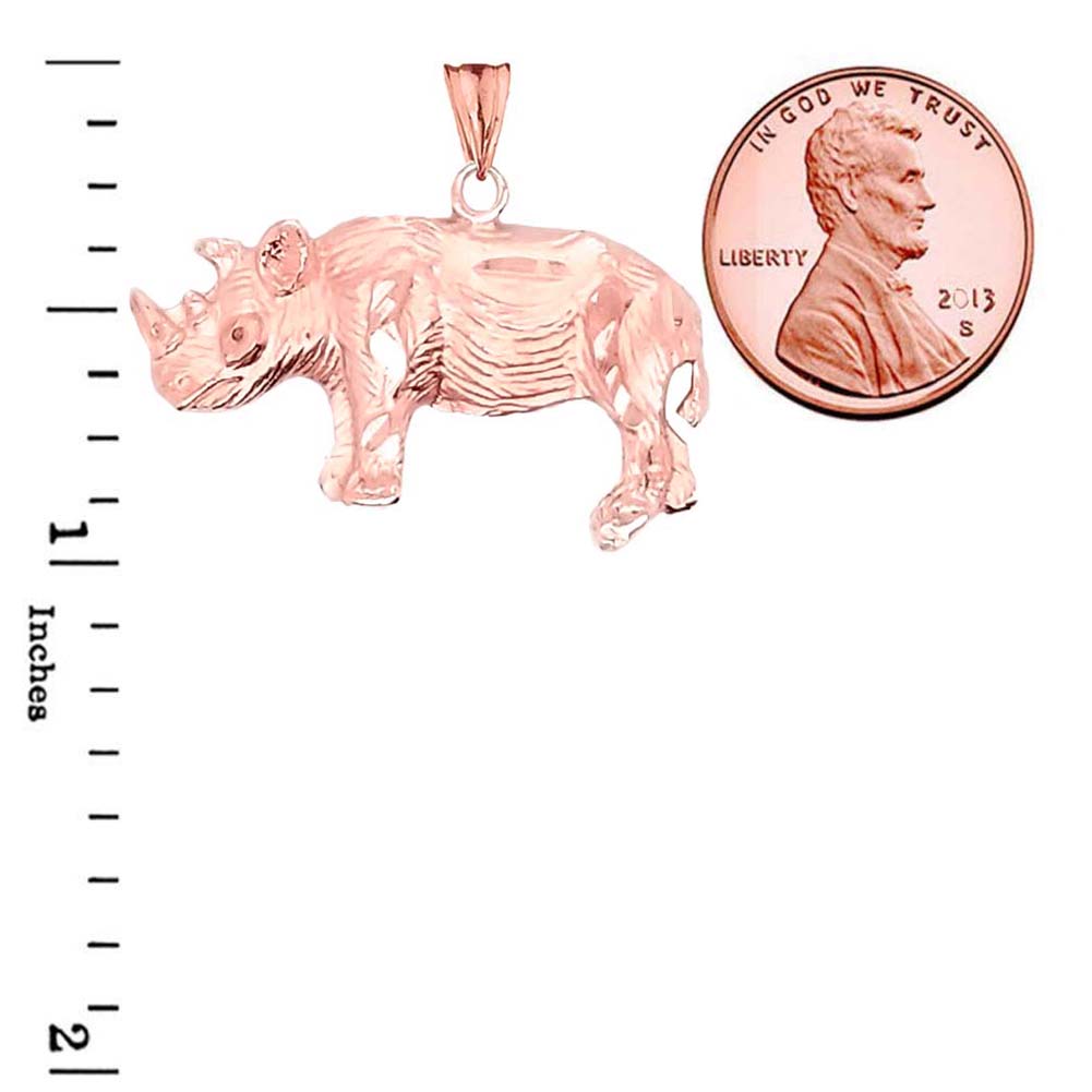 Rhino Pendant Necklace In Gold, view 8
