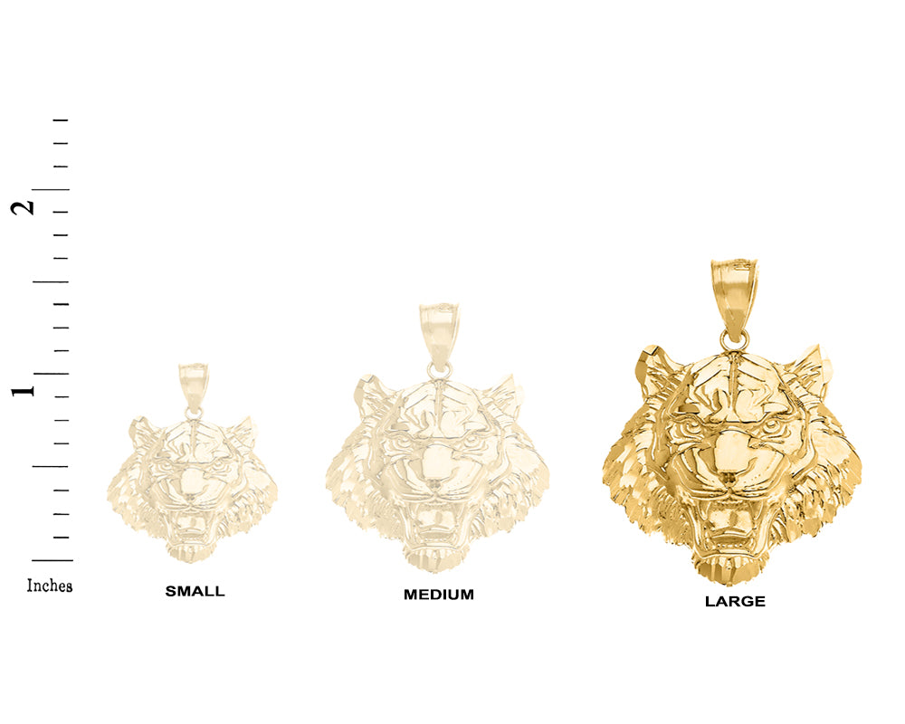 Roaring Tiger Pendant Necklace in Gold (Large) 1.61, view 3