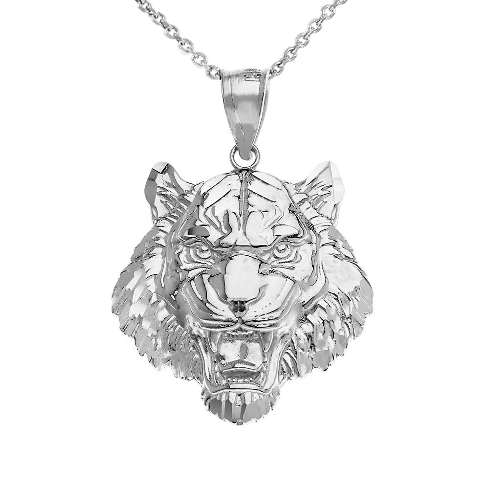 Roaring Tiger Pendant Necklace in Gold (Large) 1.61, view 7