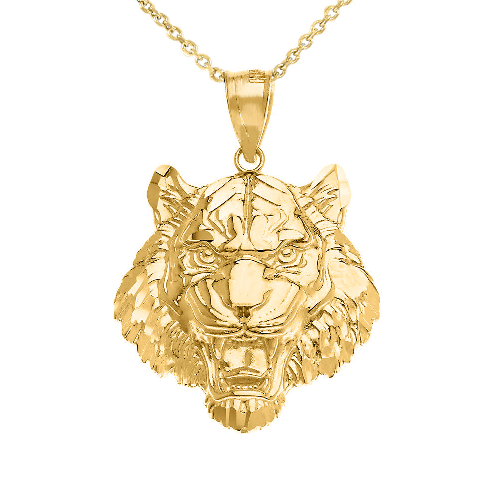 Roaring Tiger Pendant Necklace in Gold (Small) 1.03, view 2