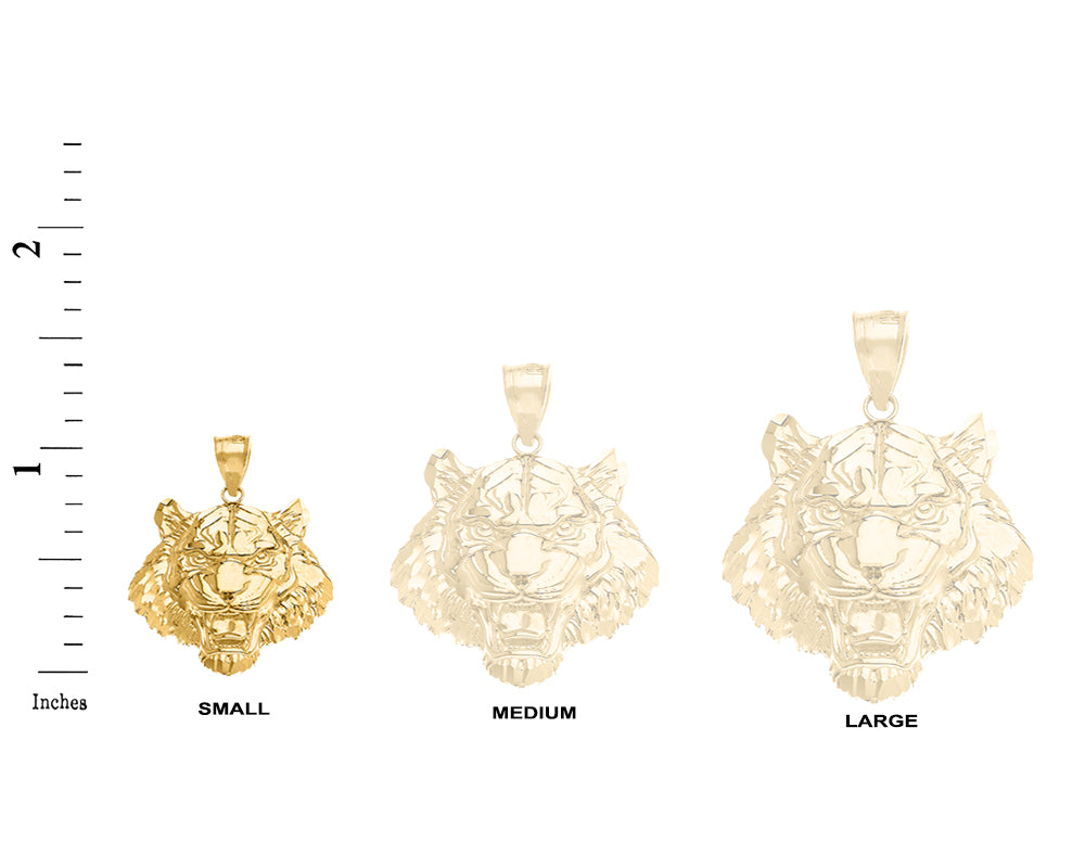 Roaring Tiger Pendant Necklace in Gold (Small) 1.03, view 4