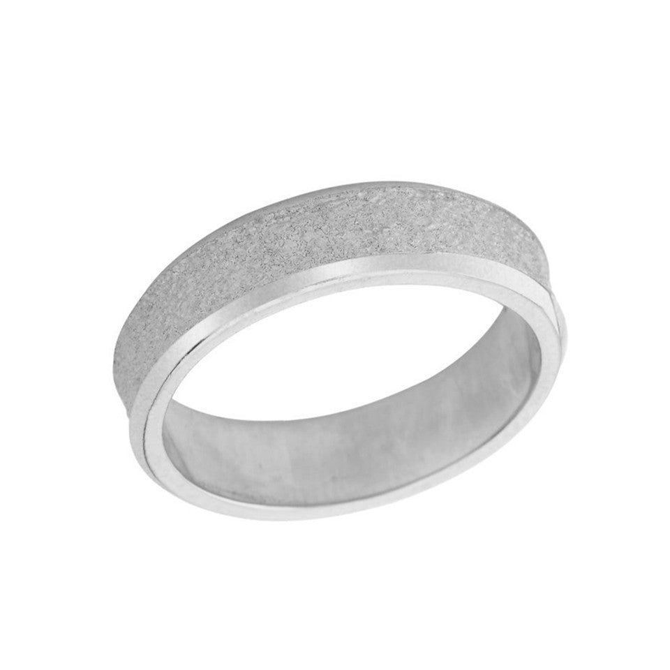 Rock Satin (6 MM) Wedding Band in Solid Gold, view 2