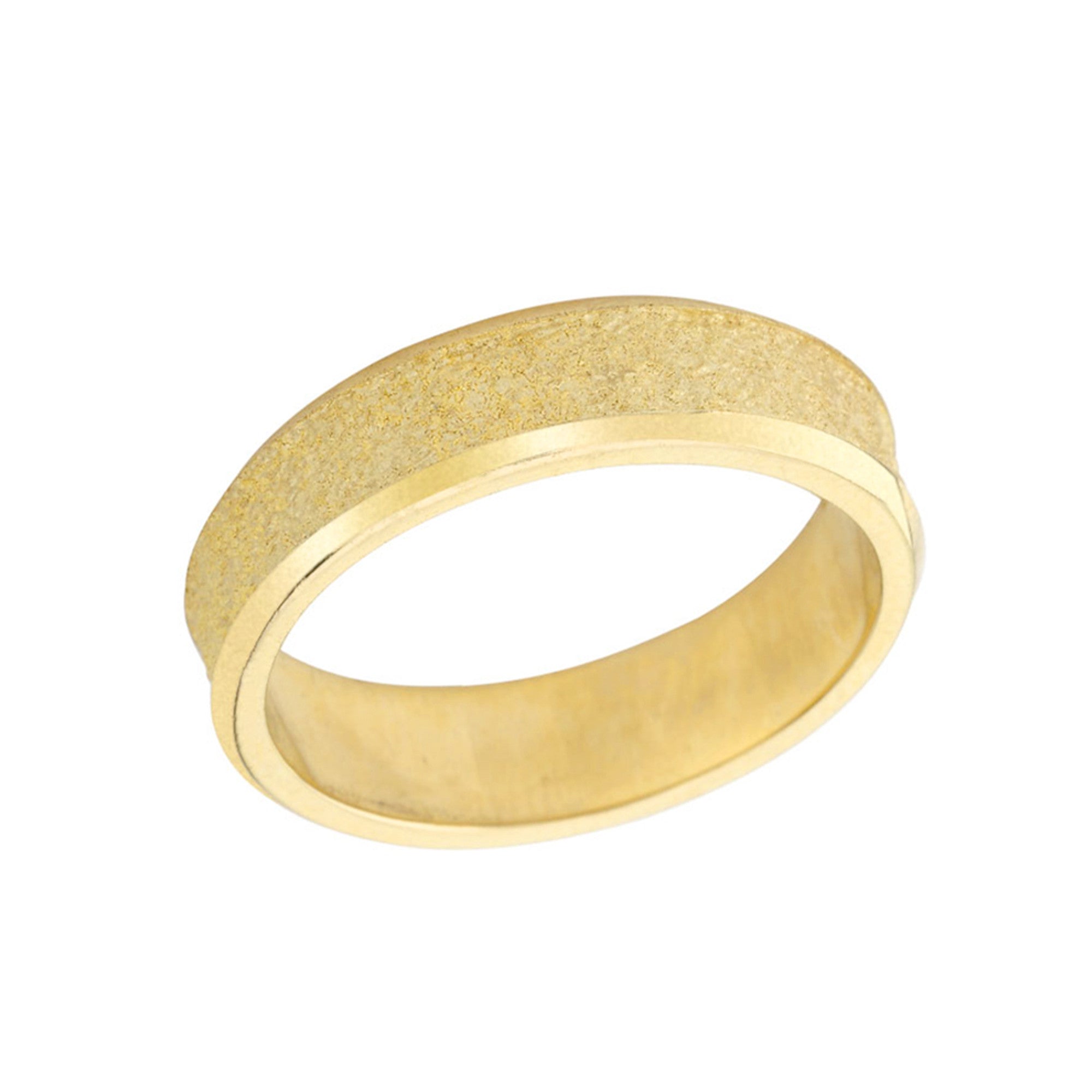 Rock Satin (6 MM) Wedding Band in Solid Gold, view 4