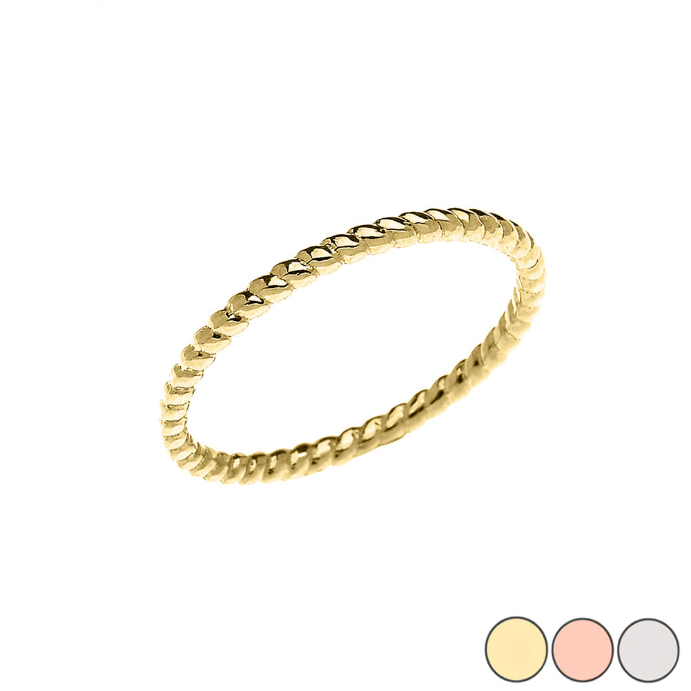 Rope Midi Design Ring in Gold