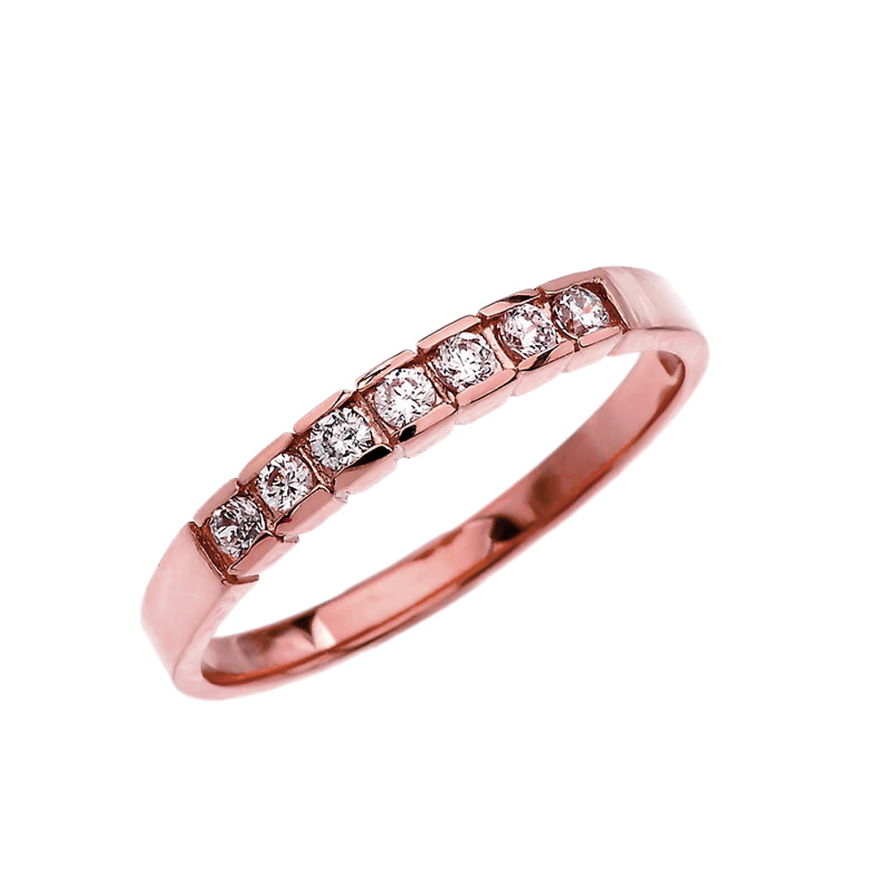 Rose Gold Channel Set Diamond Wedding Band Ring
