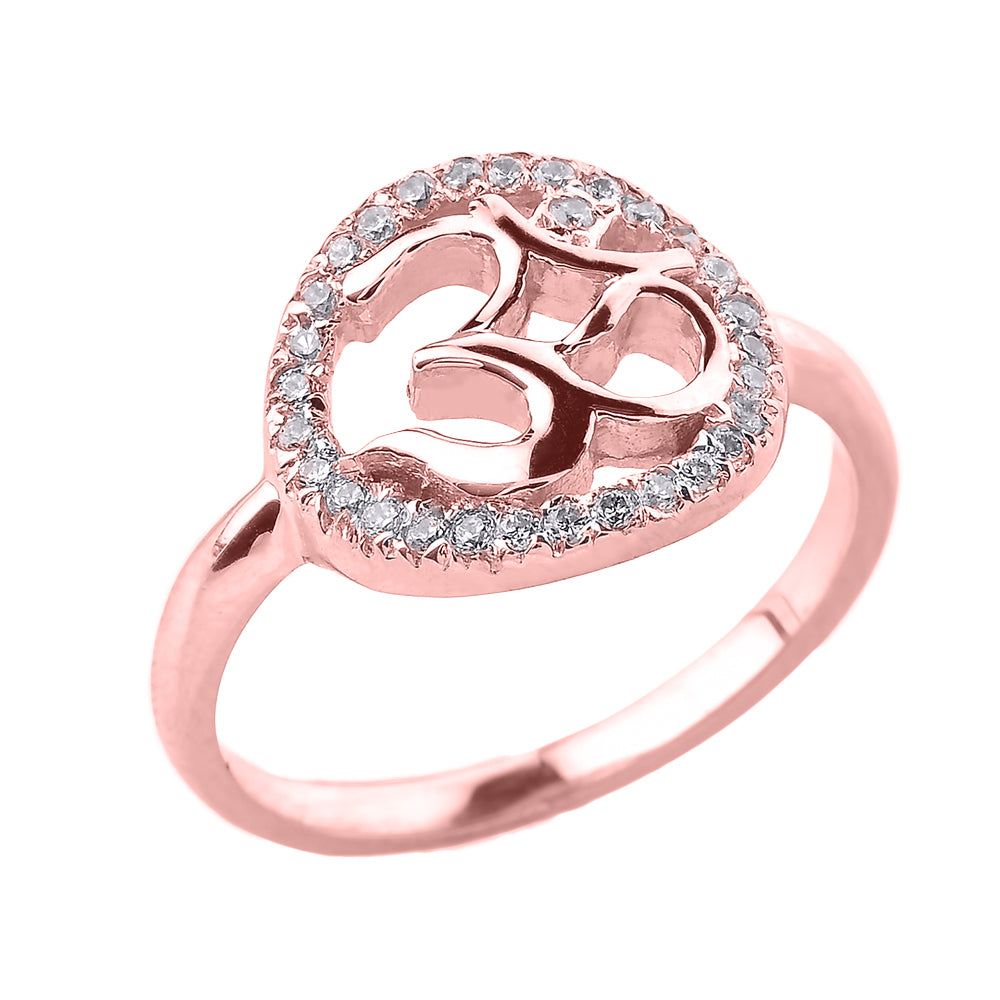 Rose Gold Diamonds Studded Om/Ohm Jewelry
