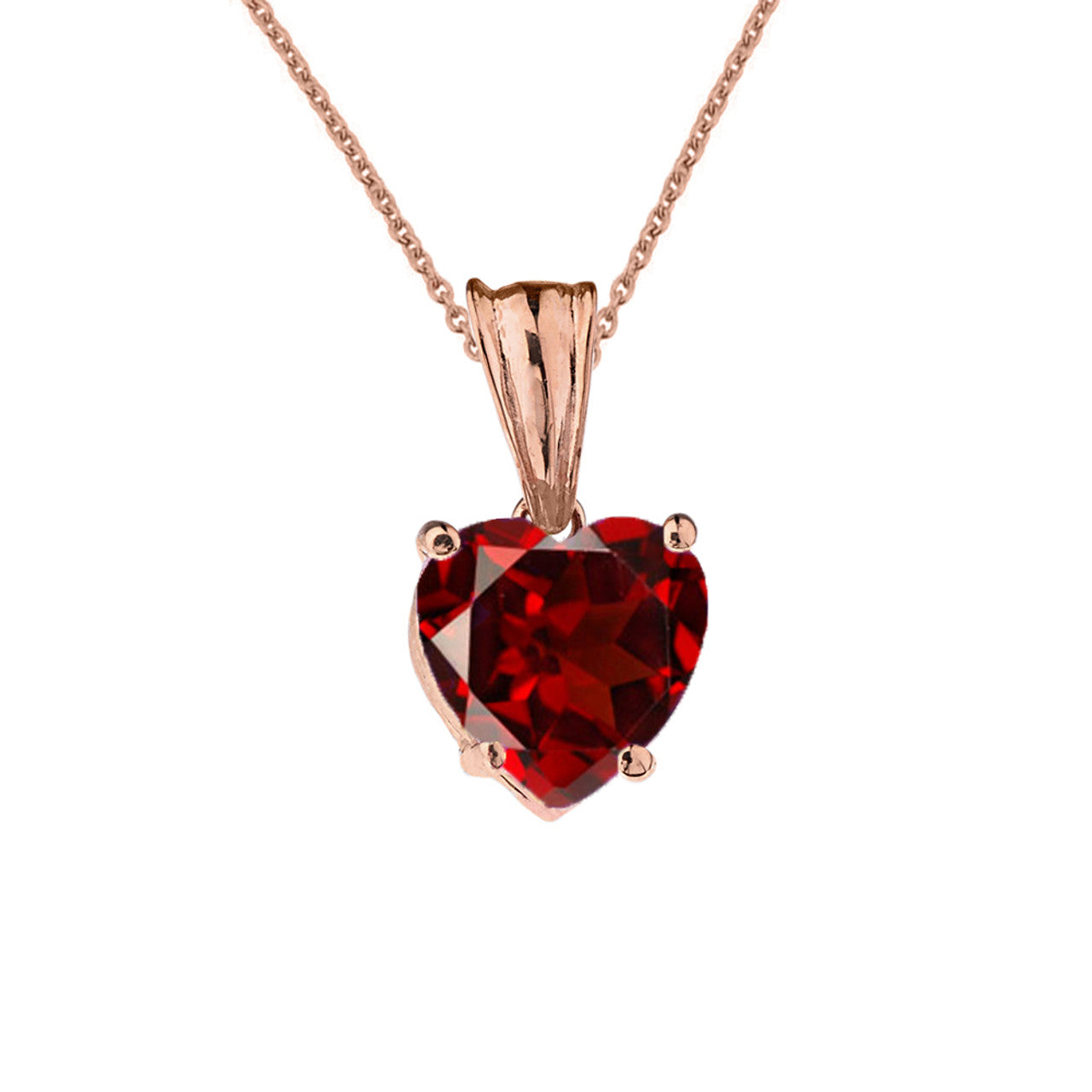Rose Gold Heart Personalized Birthstone Pendant Necklace, view 3