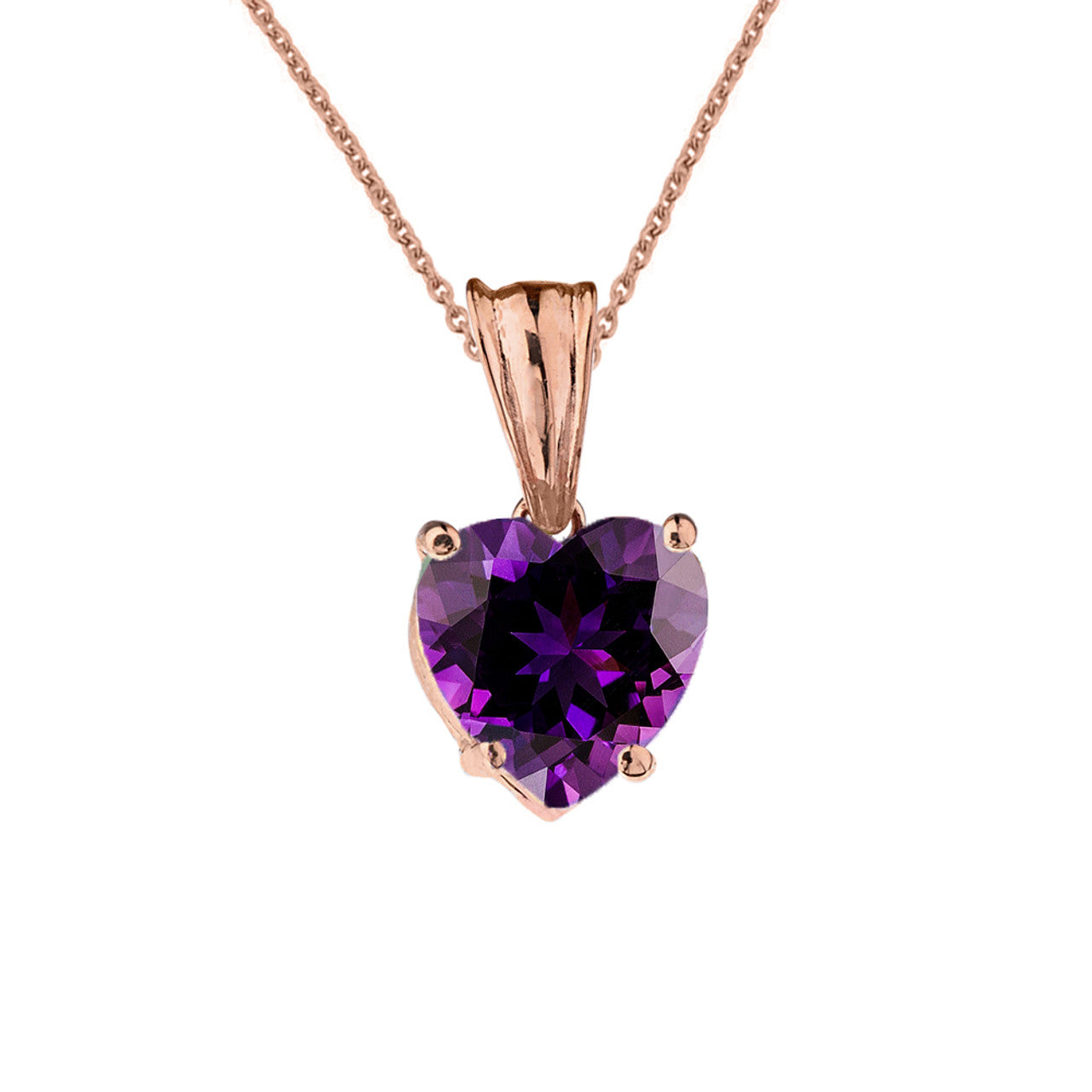 Rose Gold Heart Personalized Birthstone Pendant Necklace, view 5
