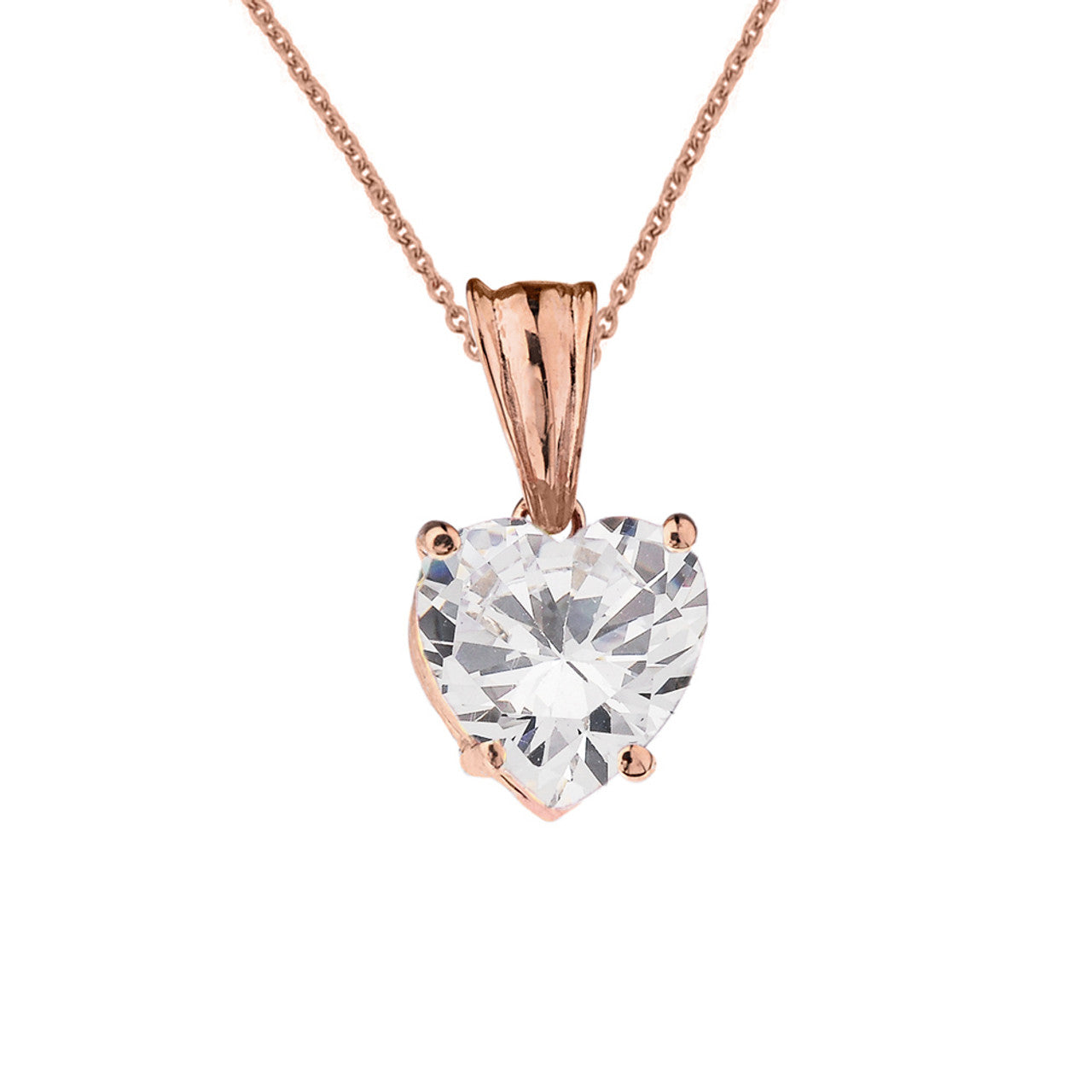 Rose Gold Heart Personalized Birthstone Pendant Necklace, view 7