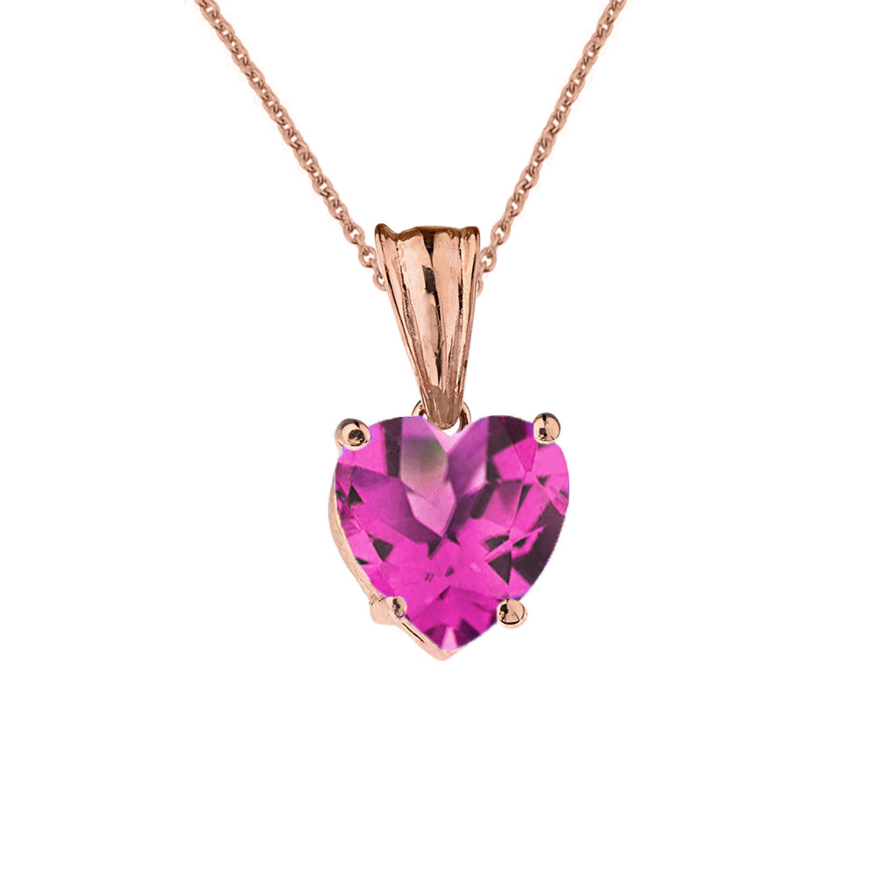 Rose Gold Heart Personalized Birthstone Pendant Necklace, view 9