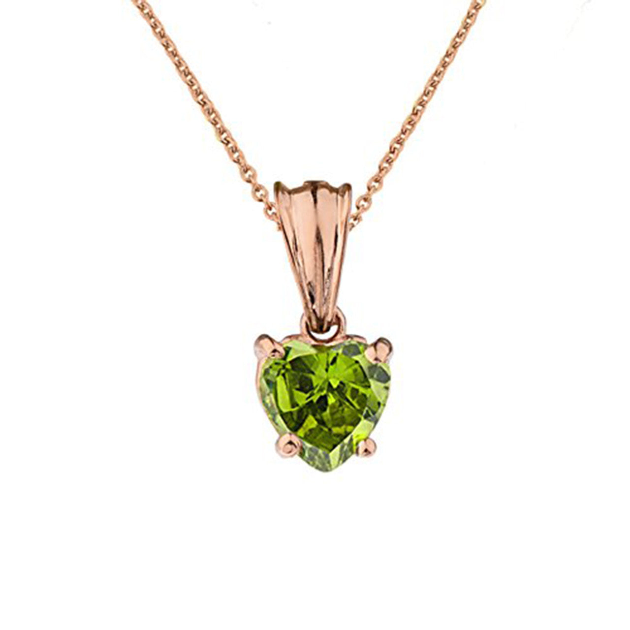 Rose Gold Heart Personalized Birthstone Pendant Necklace, view 11