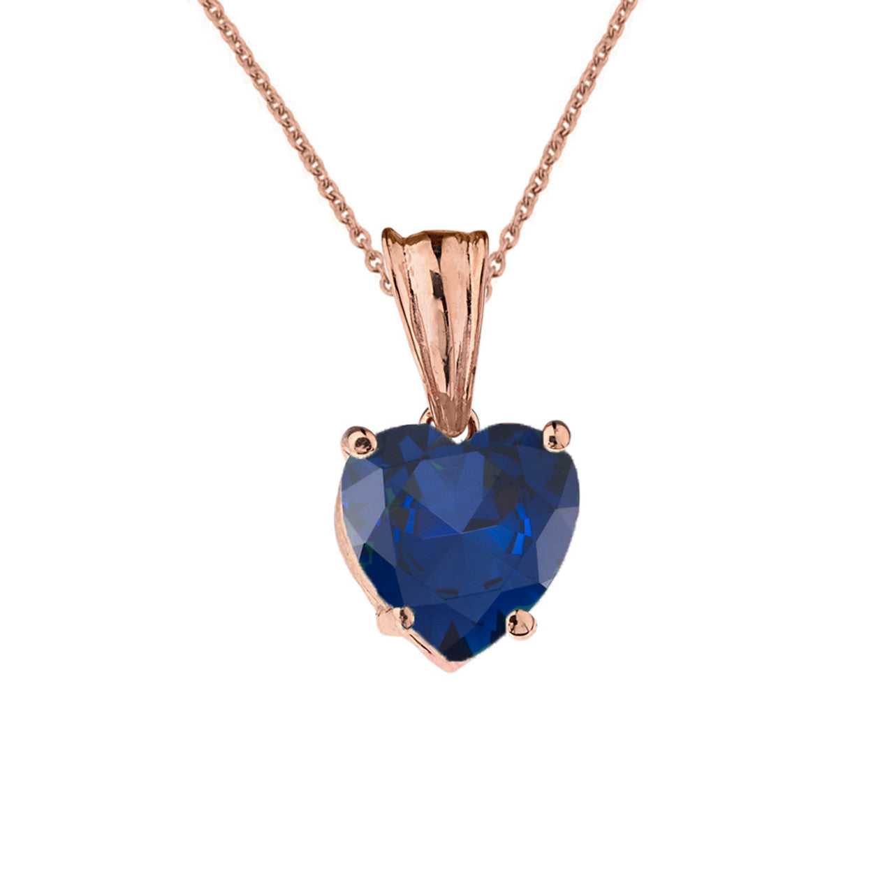 Rose Gold Heart Personalized Birthstone Pendant Necklace, view 12