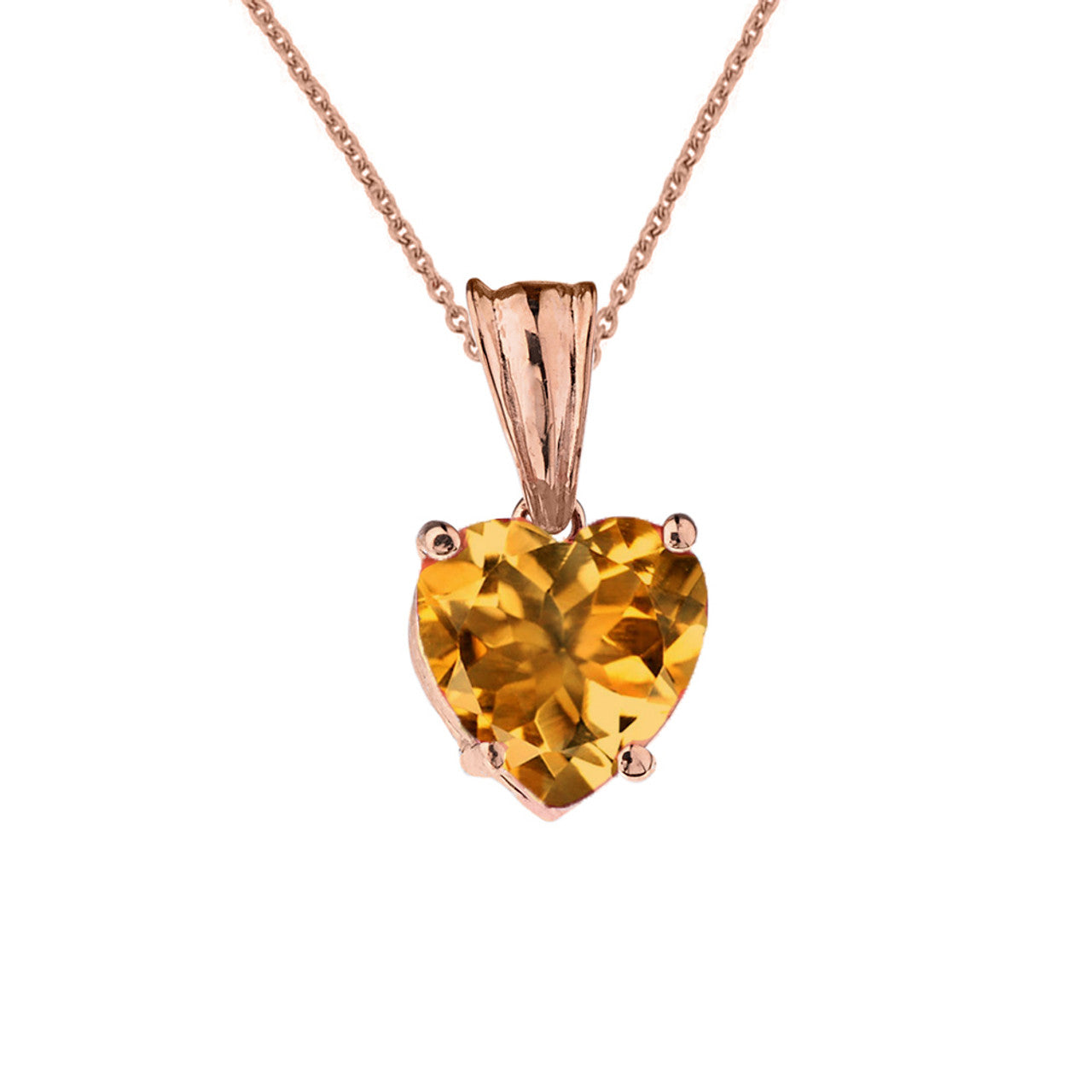 Rose Gold Heart Personalized Birthstone Pendant Necklace, view 14